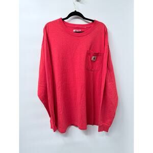 Carhartt Men's Loose Fit Heavyweight Long-Sleeve Pocket T-Shirt Red - SizeXL